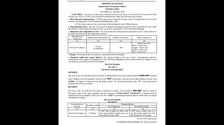 New Parliament Building Inauguration Today Centre to Launch 75 Rupees Coin Know About This Coin
