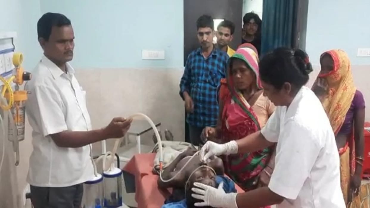 A nine year old child became unconscious after taking an overdose of Sunfix in Supaul