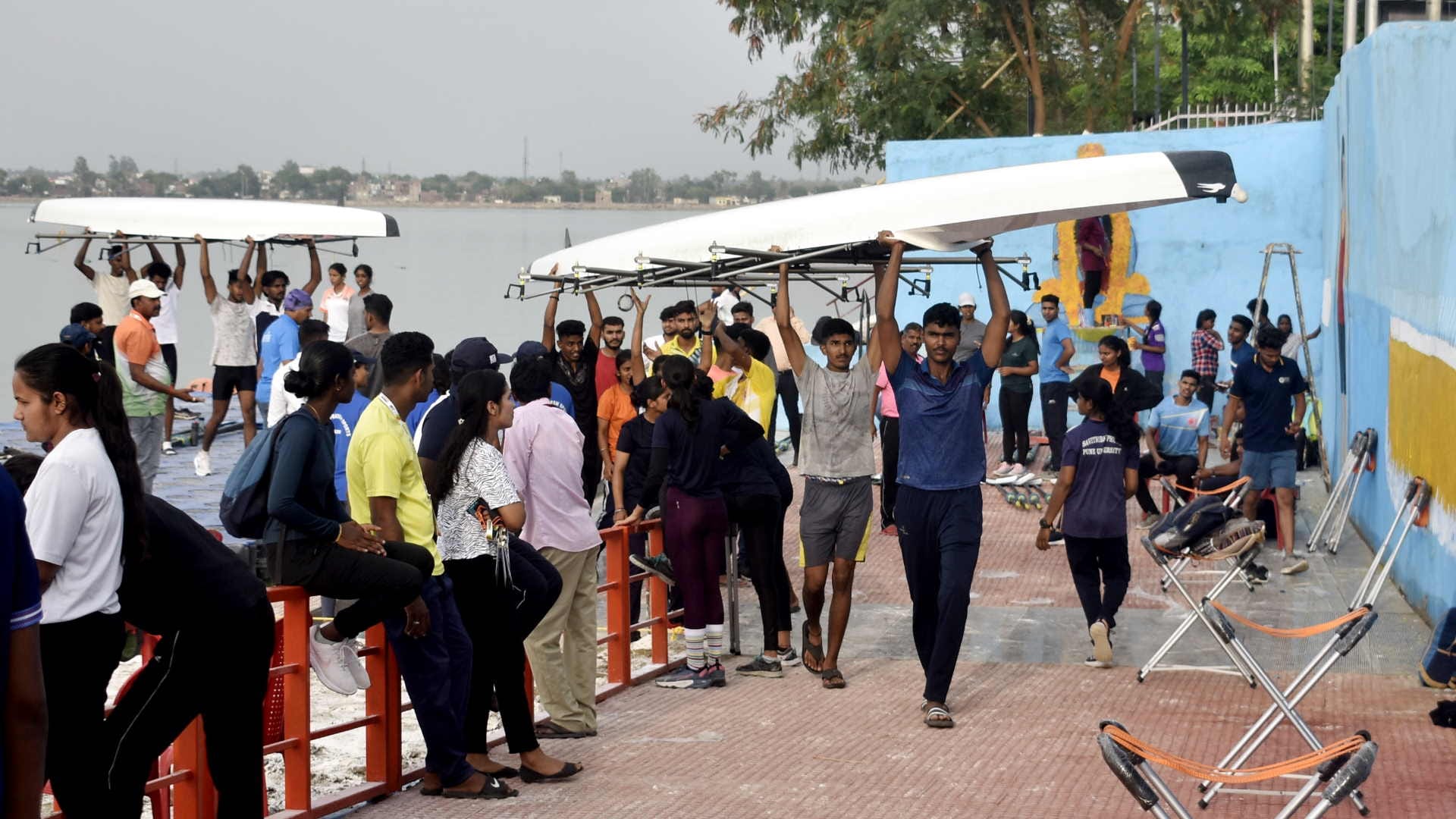Rowing competition under Khelo India University Games begins at Ramgarh Tal