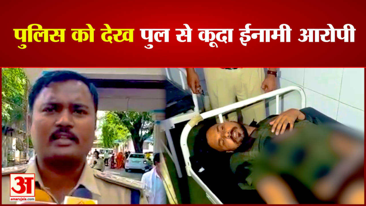 पुलिस को देख पुल से कूदा बदमाश