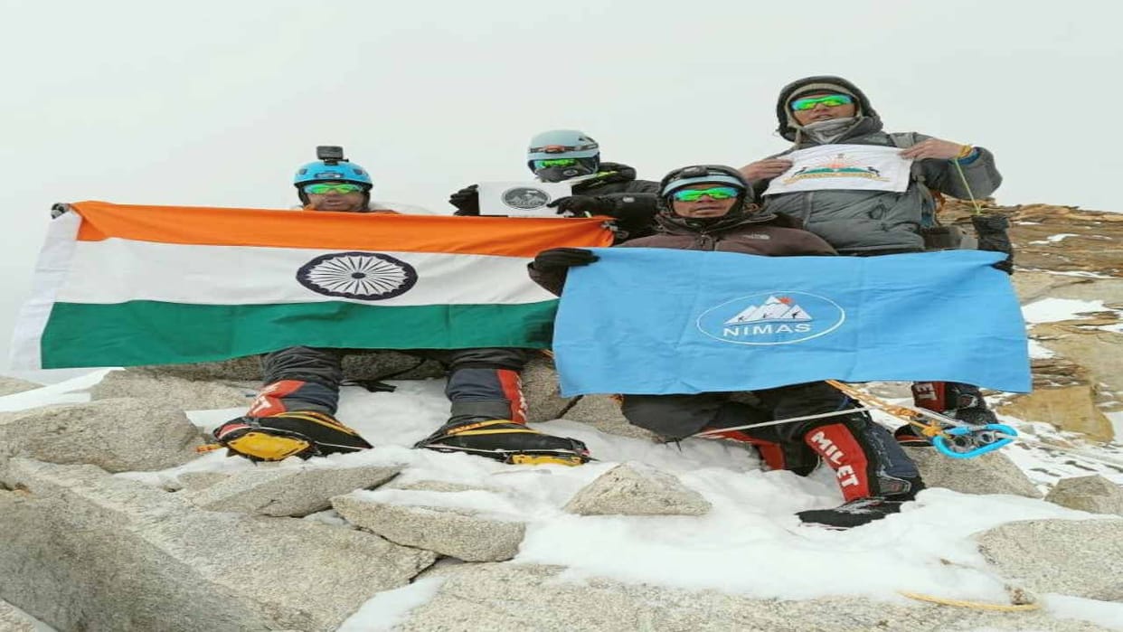 Colonel Ranveer Singh hoisted the tricolor on Himachal's highest and most difficult Rio Purgil peak
