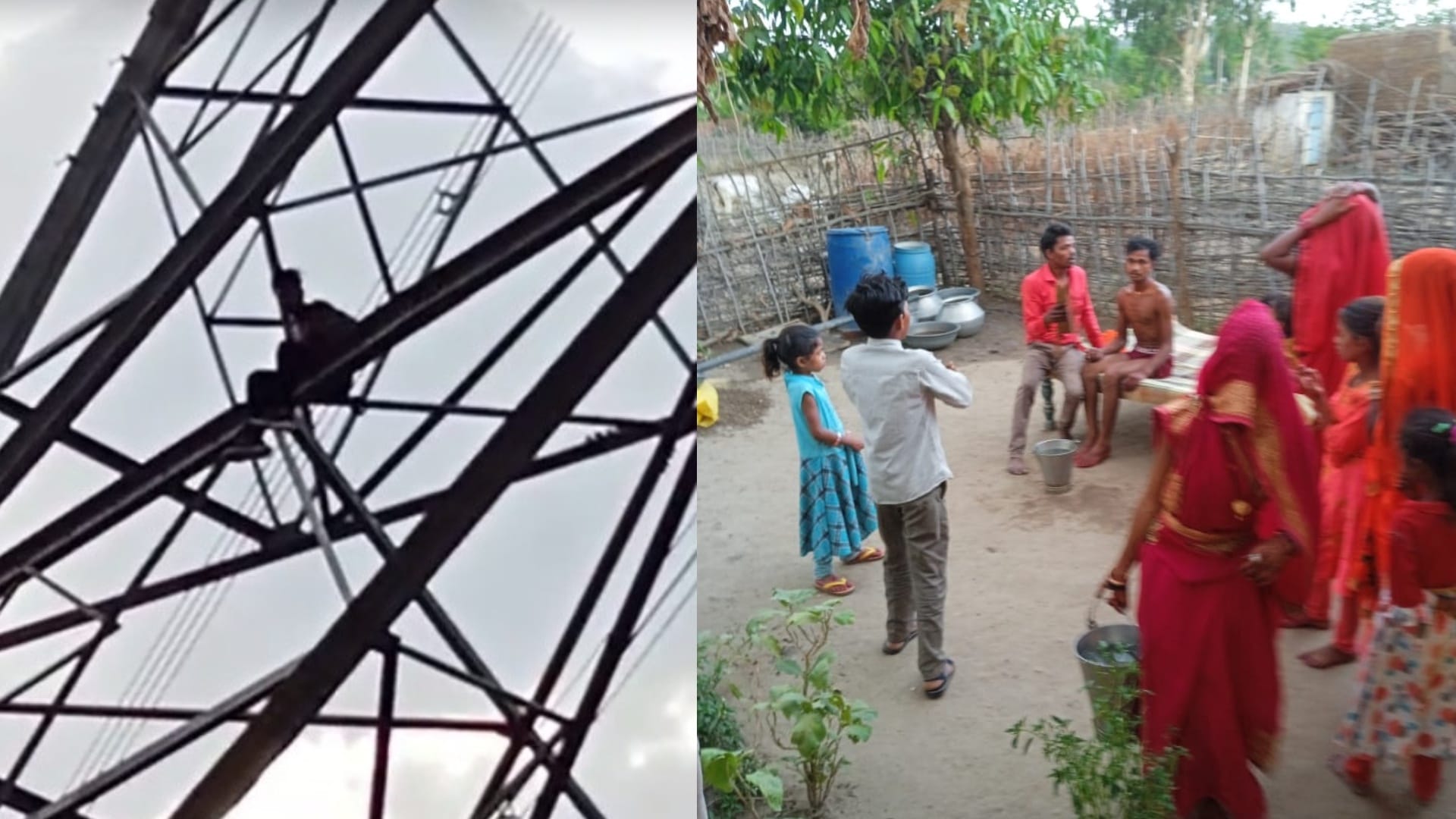A Shahdol Youth Climbs Up The High tension Line Tower, Threatened To Commit Suicide
