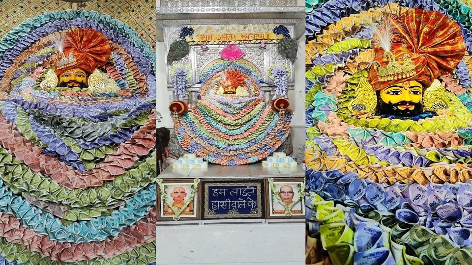 Shree Shyam Festival going on in Hansi and Decorated with two thousand pink notes