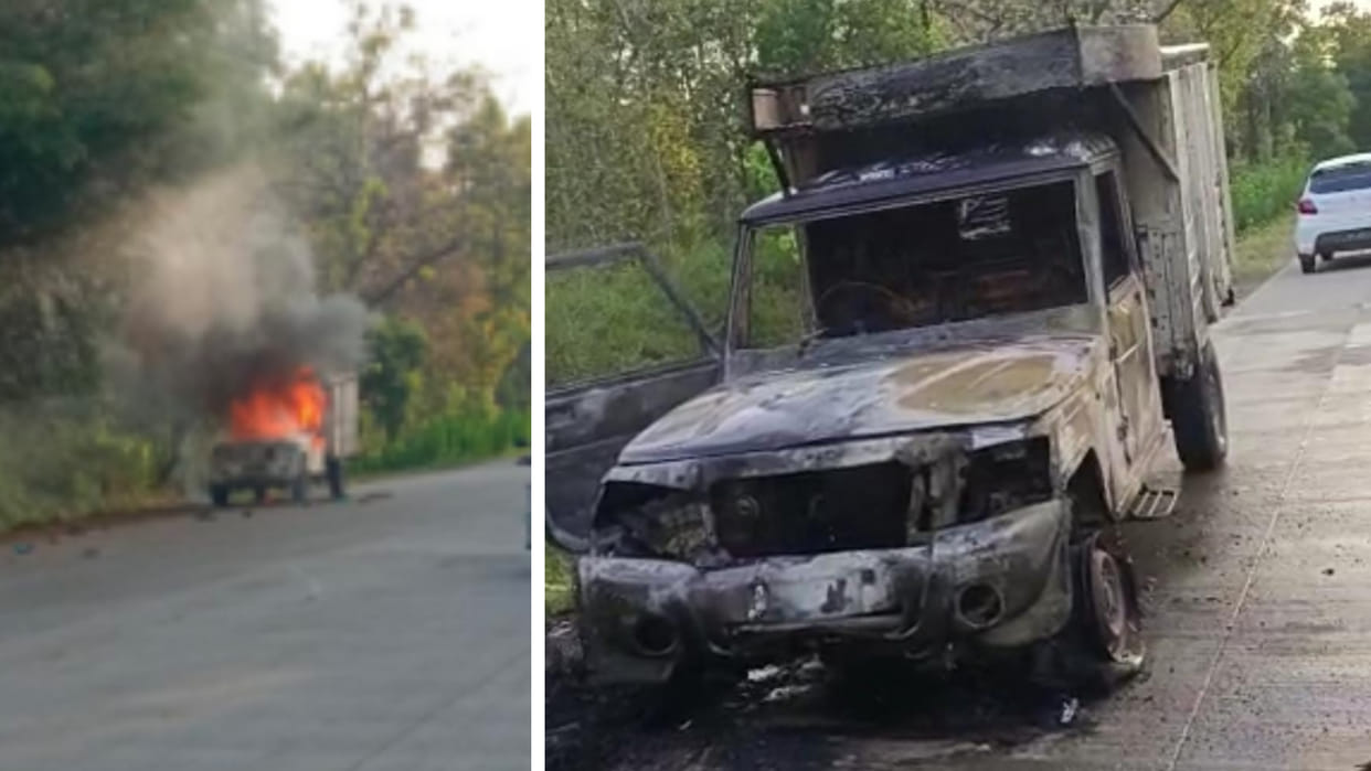 MP News: Old man dies due to pickup collision, angry people set vehicle on fire