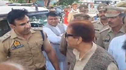 Azam Khan s CO CT Anuj Chaudhary had a argument near Bapu Mall in Rampur