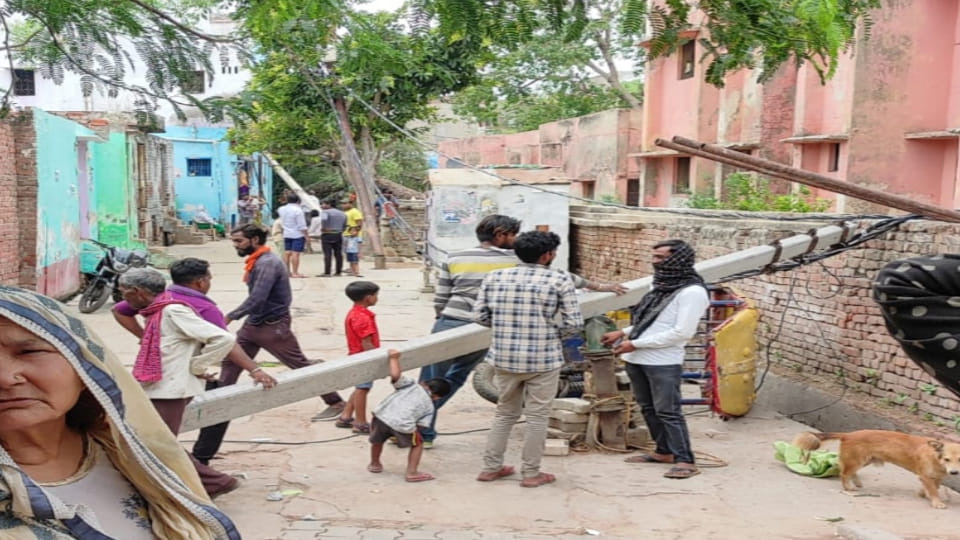 While there was relief from heat due to storm and rain in Etah people had to face problems