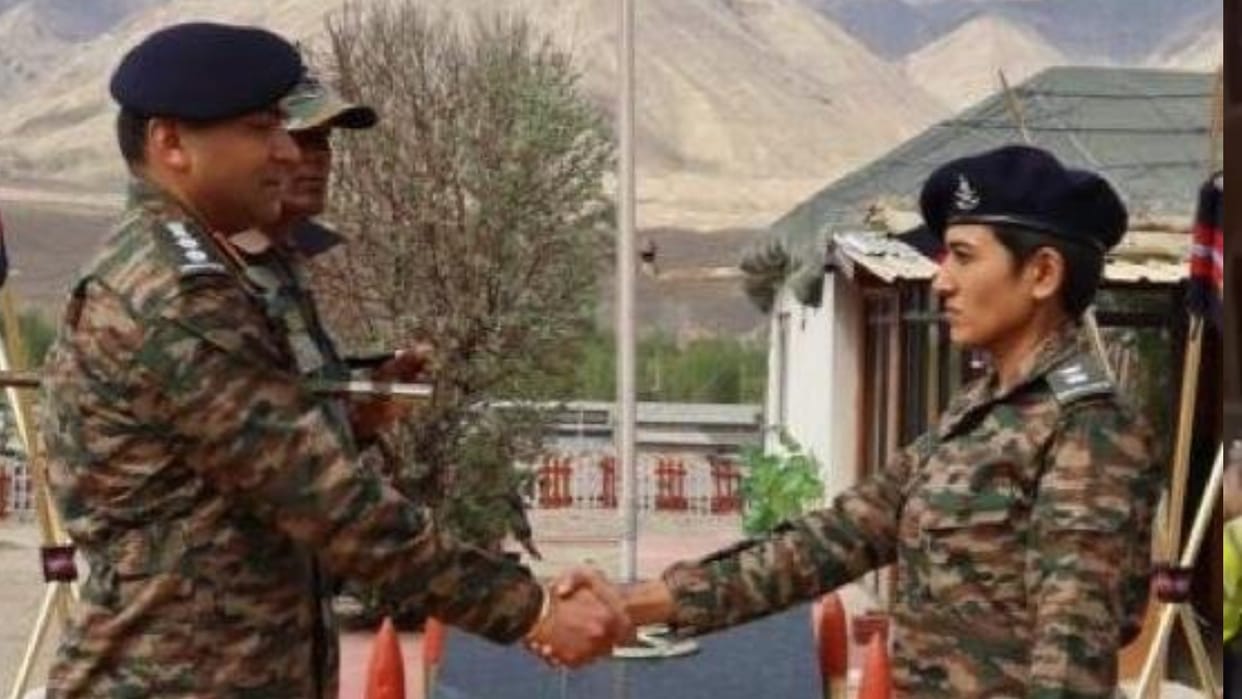 Galwan Clash: wife of Veer Chakra posthumously Awardee Deepak Singh posted in ladakh as officer