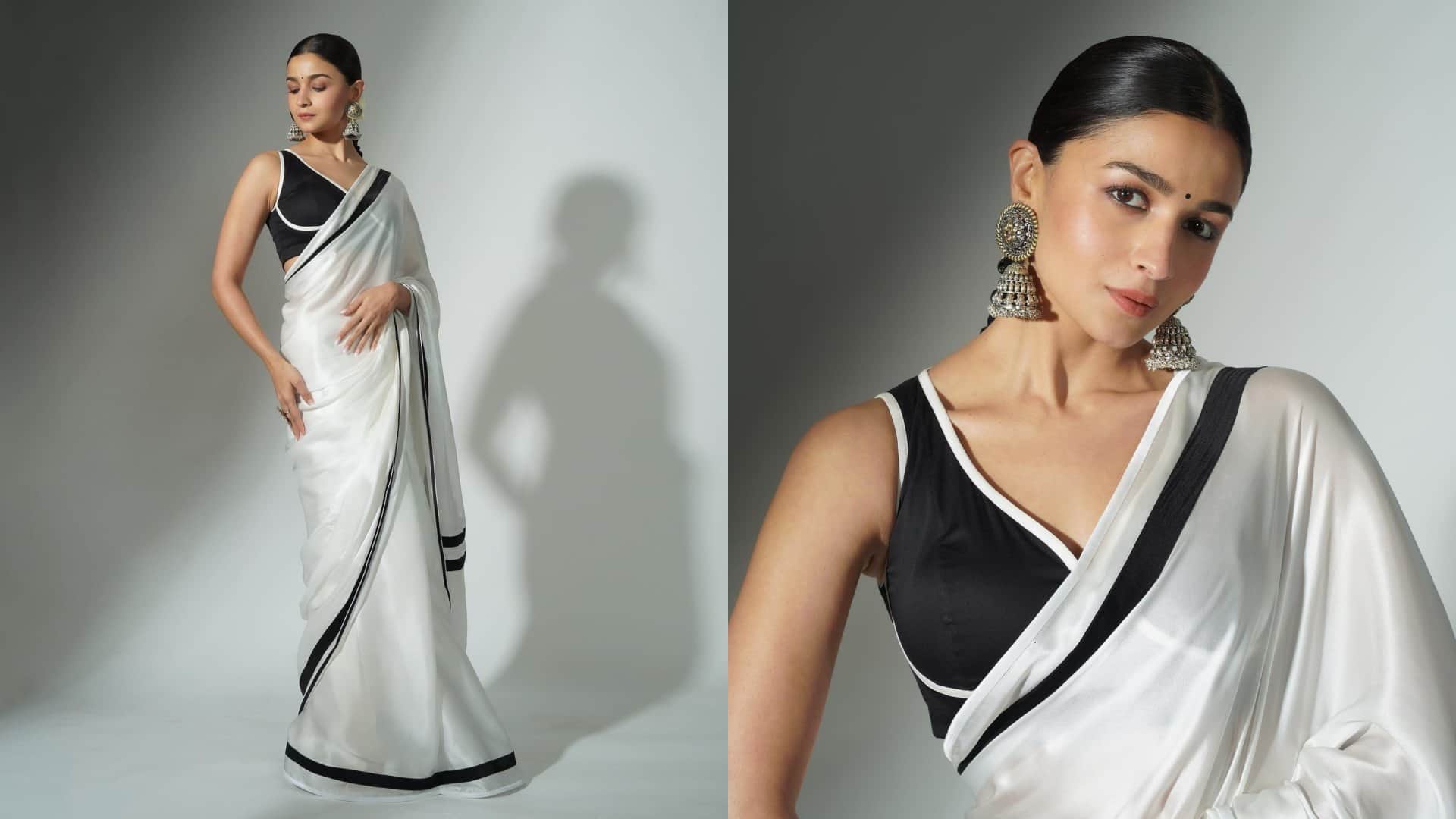 Fashion Alia Bhatt best white Saree Look see photos here