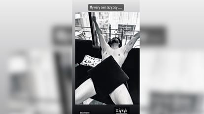 Malaika Arora Shared Arjun Kapoor Semi Nude Photo on Social Media Wrote My Very Own lazy Boy