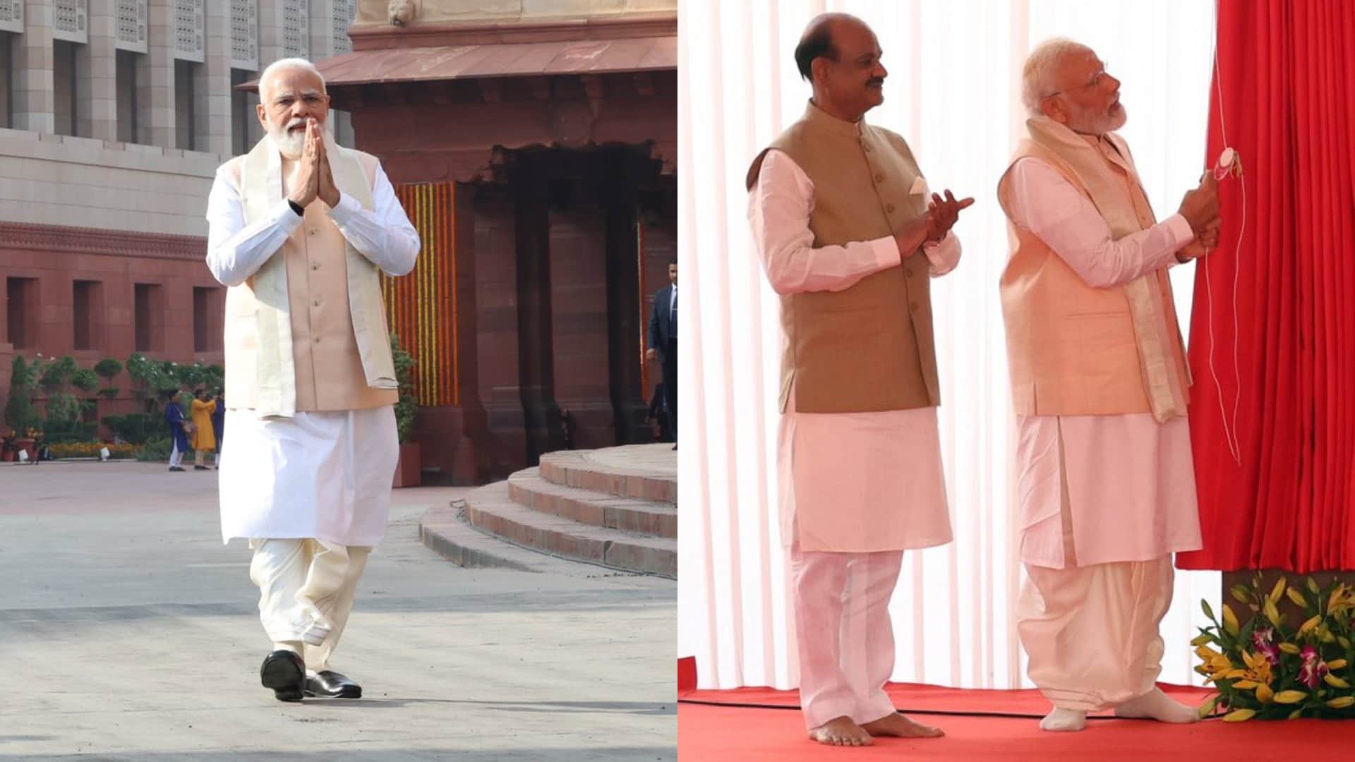 new Parliament Inauguration PM narendra Modi wear dhoti and kurta during Inauguration
