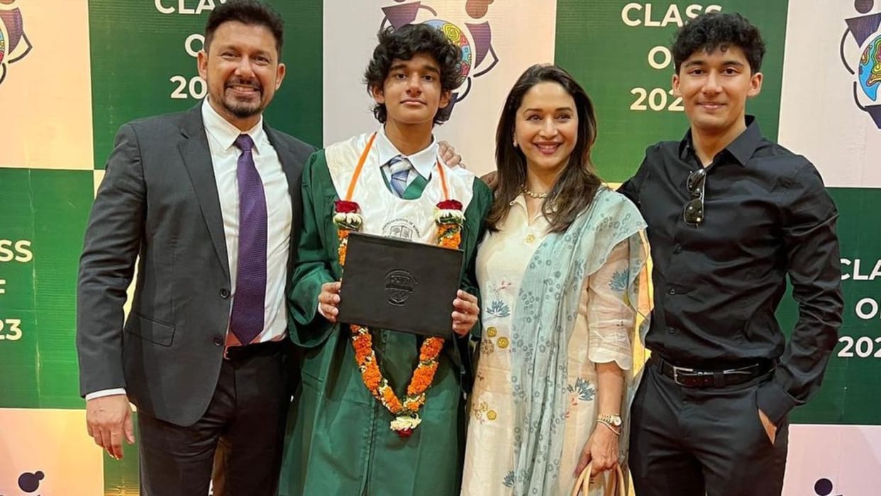 Madhuri Dixit Son Ryan Nene has completed his schooling Actress Shared Photos and Video of Convocation