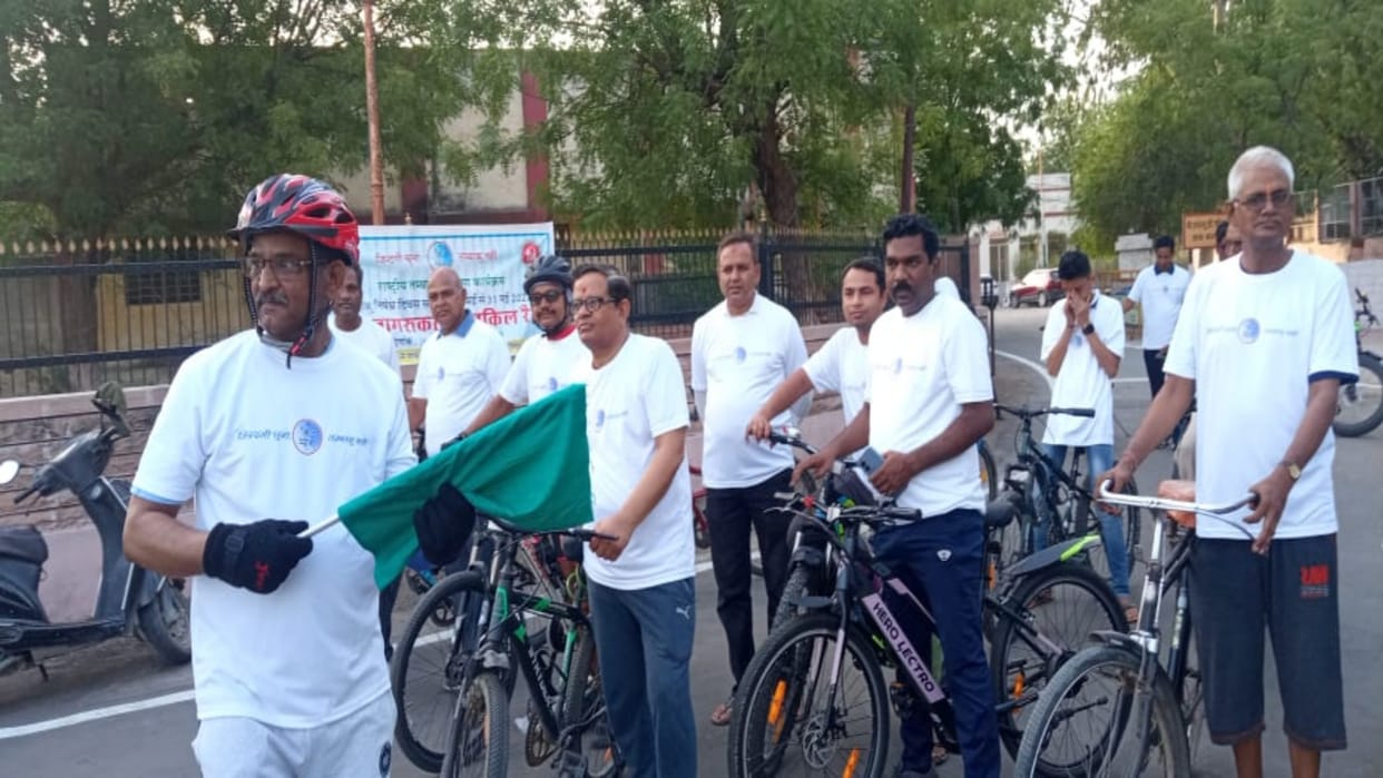 In Pali, the Health Department took out a cycle rally and gave the message of quitting tobacco