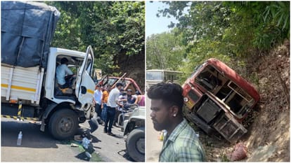 Bus-truck collision in Karnataka Many killed Car caught fire after colliding railing in Buldhana News Updates