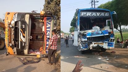 44 injured in two sleeper buses accident in barabanki.