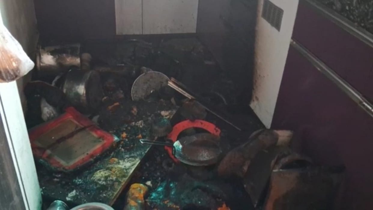 Fire broke out in flat of a textile businessman on sixth floor of a private mall in Muzaffarpur