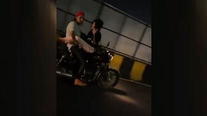 A video of a couple on bullet went viral on social media.