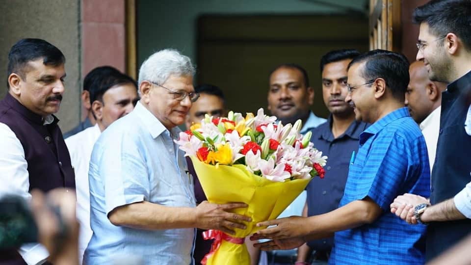Arvind Kejriwal met CPM leader Sitaram Yechury