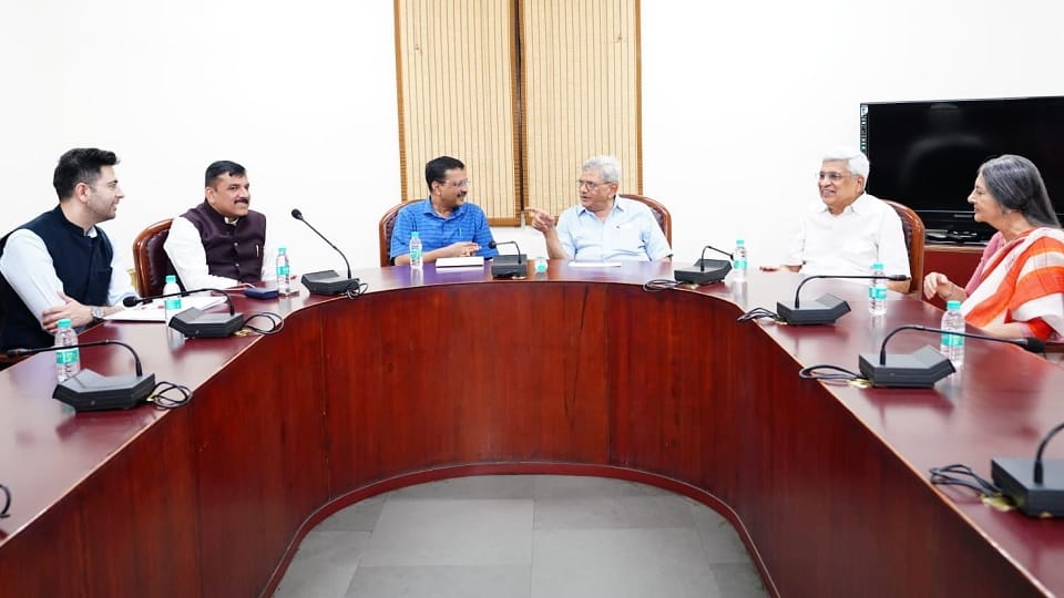 Arvind Kejriwal met CPM leader Sitaram Yechury