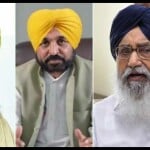 गुरमीत सिंह, सीएम भगवंत मान व प्रकाश सिंह बादल।