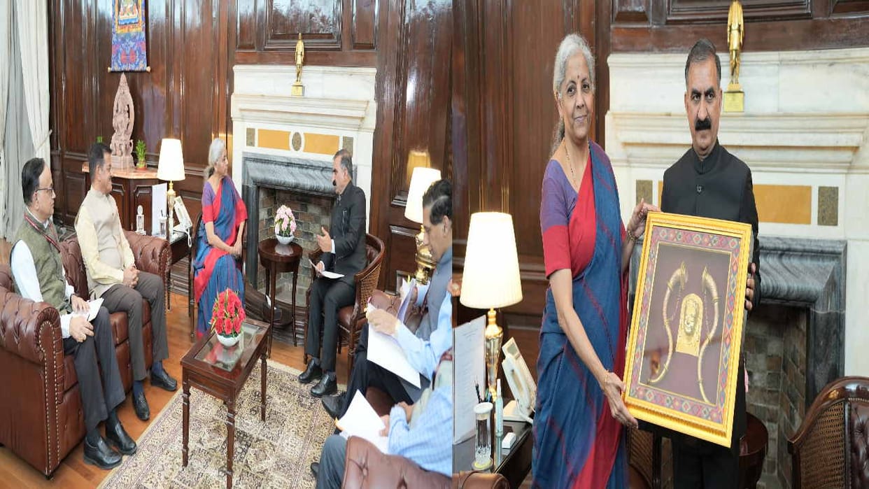 cm Sukhwinder Singh Sukhu calls on Union Finance Minister Nirmala Sitharaman in New Delhi