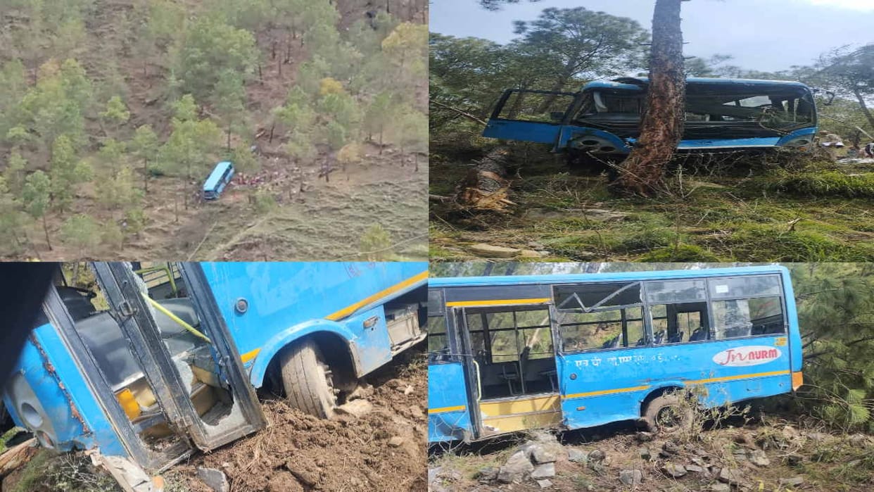 Road Accident Himachal: hrtc Bus fell into ditch in karsog, passenger injured
