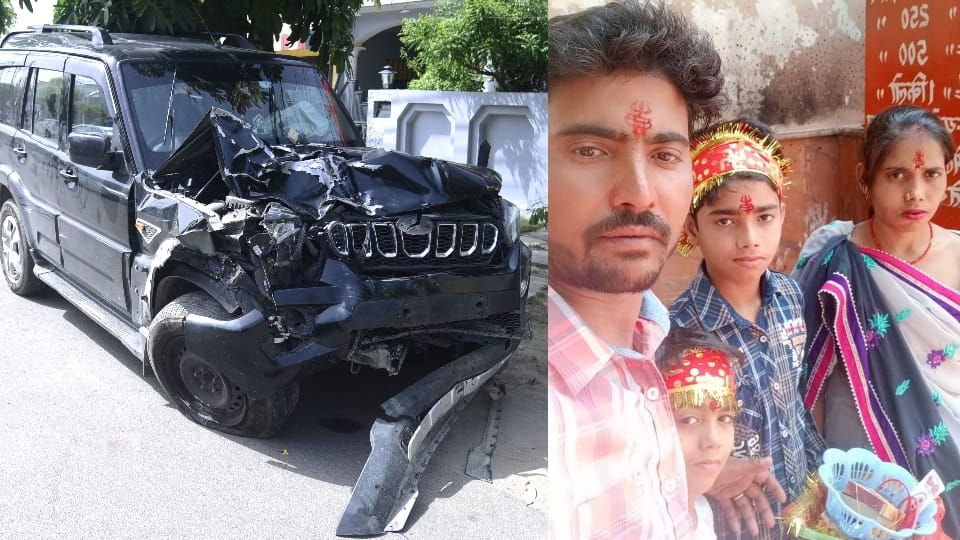 Lucknow road accident Car collided with scooty in Lucknow, four killed