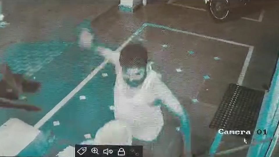 thrashed watchman of grain market at night by ex-chairman of municipality in Narnaul, incident captured CCTV
