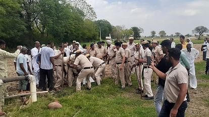 Controversy between police and farmers started over high voltage power line in hisar