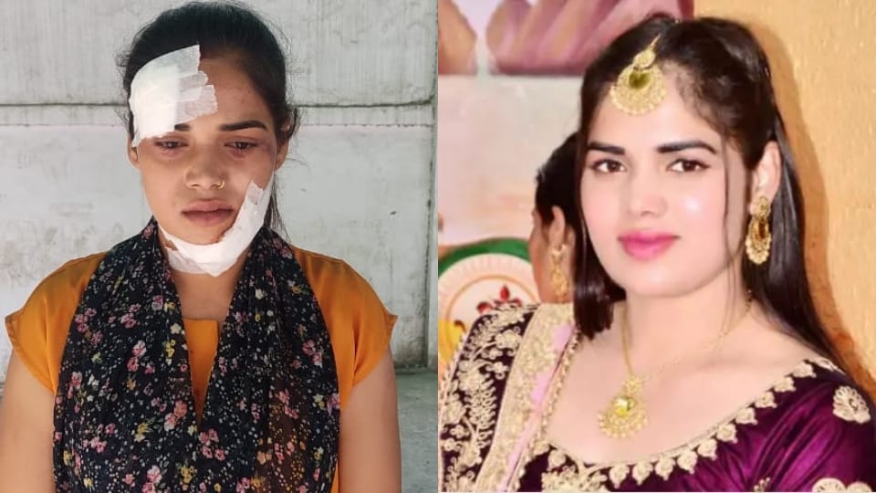 husband attacked the wife with a knife and tried to kidnap the sister-in-law in bareilly