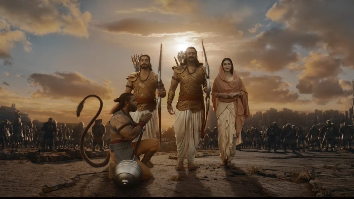 Adipurush several theatres place idol photograph or lord hanuman offer flowers on reserved seats