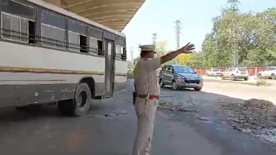 Bus rammed into pillar of elevated bridge near Punjab Agricultural University in Ludhiana