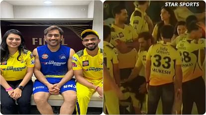 Utkarsha Powar touches MS Dhoni Feet after CSK win in IPL 2023 Final Watch Video