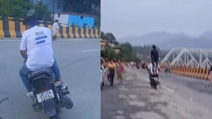 young man stunting Video on bike went viral on WhatsApp police took action Srinagar Garhwal Uttarakhand