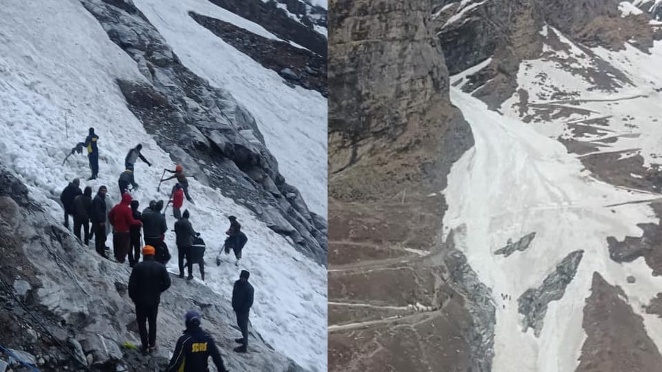 Hemkund Sahib Yatra 2023 Heavy Iceberg come on yatra route after Glacier broken one pilgrims Missing Photos