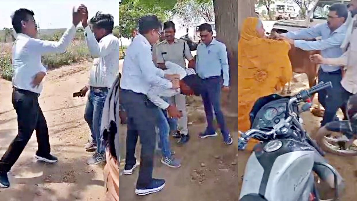 In Gwalior, a young man was slapped and a woman threw stones at the SDM