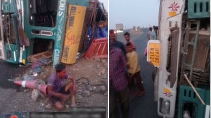 Dhar Accident: इंदौर-अहमदाबाद फोरलेन पर बाइक पर पलटा ट्रक, एक ही परिवार के चार लोगों की मौत Dhar Accident: Truck overturned on bike on Indore-Ahmedabad forelane, four people of same family died
