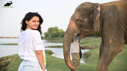 film star Disha Patani spent two days at Elephant Conservation Center in Mathura On World Environment Day