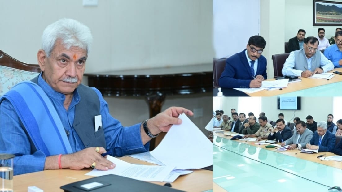 jammu kashmir: lg manoj sinha chairs 5th UT level meeting of NCORD