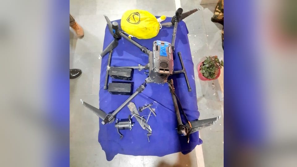 Pakistani drone violated Indian airspace intercepted & brought down by BSF in Amritsar