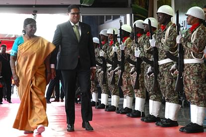 President Droupadi Murmu arrives in Suriname