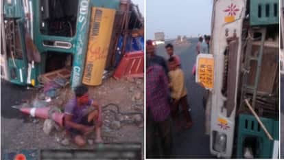 Dhar Accident: Truck overturned on bike on Indore-Ahmedabad forelane, four people of same family died