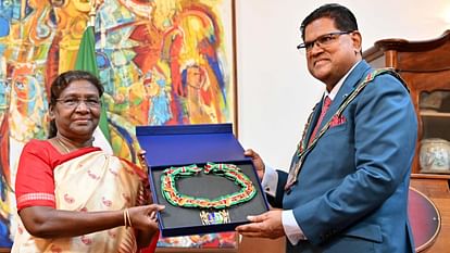 Indian President draupadi Murmu receives Suriname highest civilian honor Grand Order of the Yellow Star