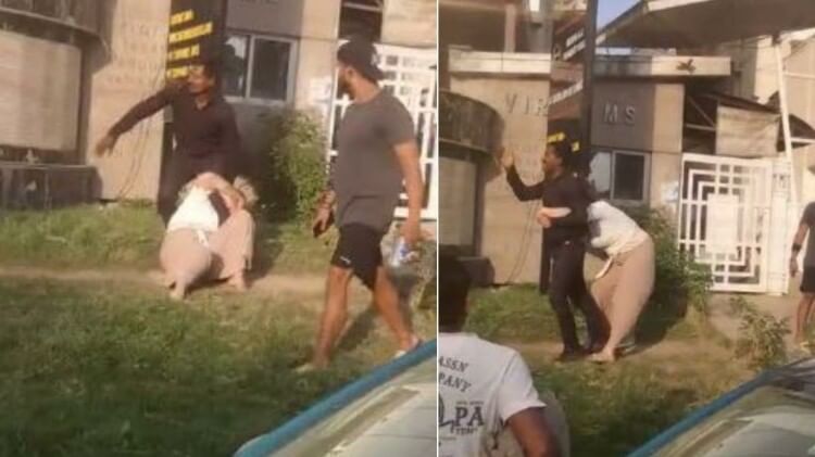 जर्मनी की रहने वाली है महिला High voltage Drama of foreign woman in middle of road in Varanasi video viral
