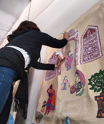 Aipan Art of Kumaon got a place in the new Parliament House of India through Hemlata Kabadwal Uttarakhand