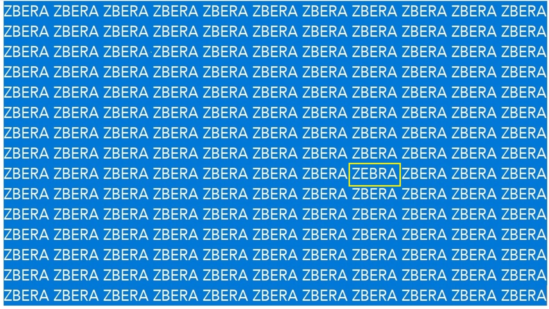 optical illusion trending image can you find the correct spelling of ZEBRA in just 10-seconds