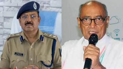 जिला पुलिस अधीक्षक मनोज कुमार सिंह और पूर्व मुख्यमंत्री दिग्विजय सिंह