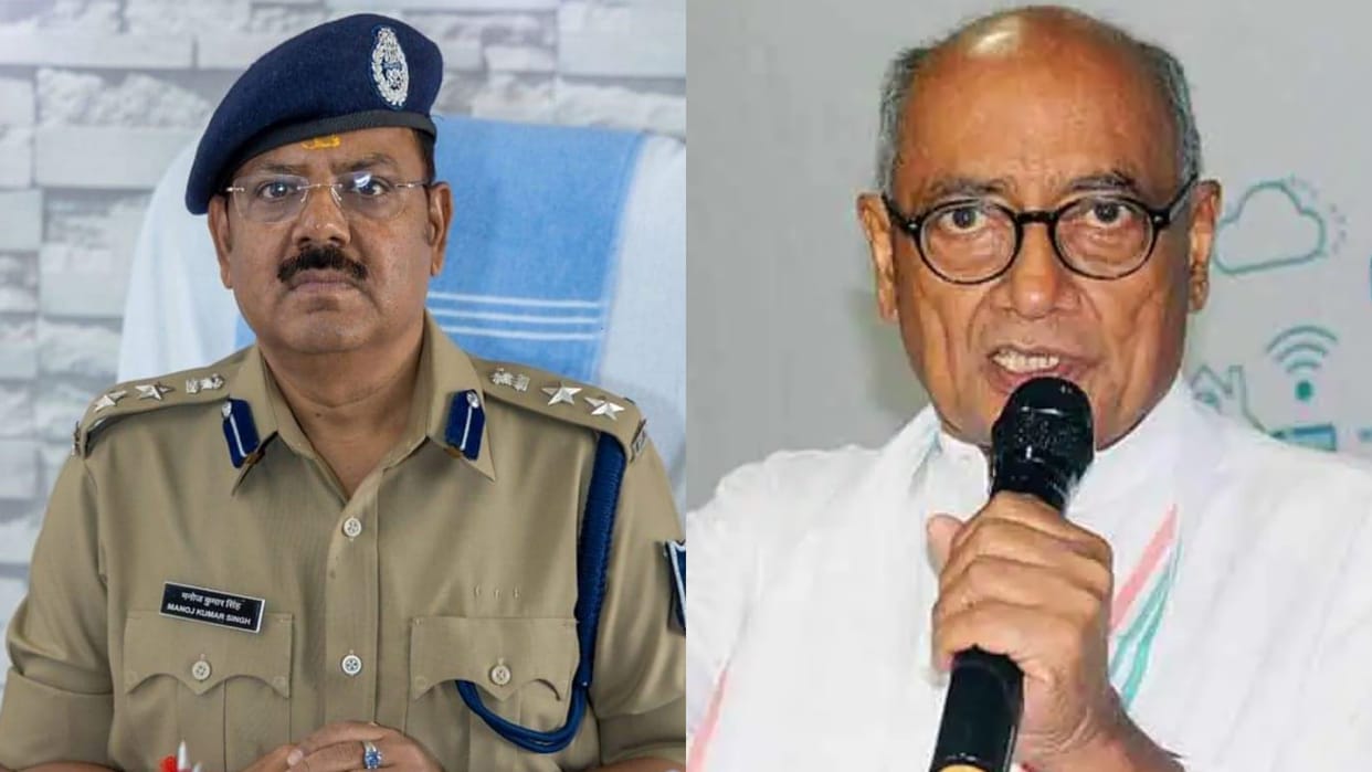 MP News Controversy between former CM Digvijay Singh and Dhar SP Manoj Kumar