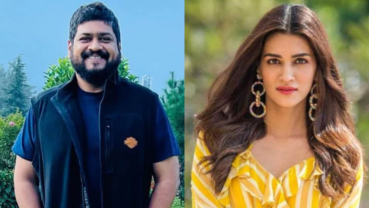 adipurush director om raut kisses and hugs kriti sanon in tirupati temple created controversy video goes viral