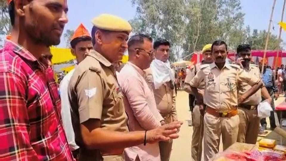 Muslim men set up prasad shops outside the hanuman temple in shahjahanpur
