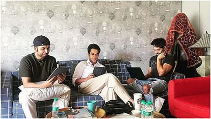 Rajkummar Rao reunites with Stree co stars Aparshakti Khurana Abhishek Banerjee Amar Kaushik shared photo
